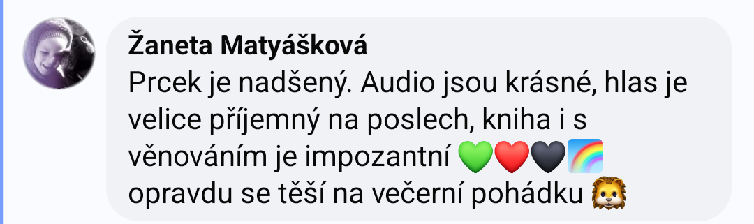 Komentář od Žanety Matyáškové